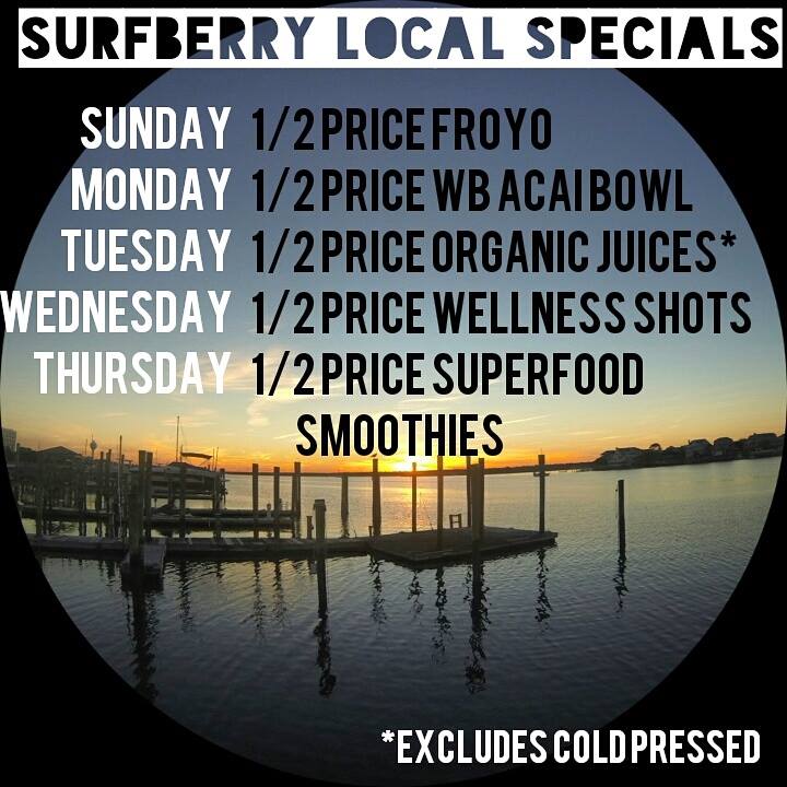 SurfBerry Local Specials